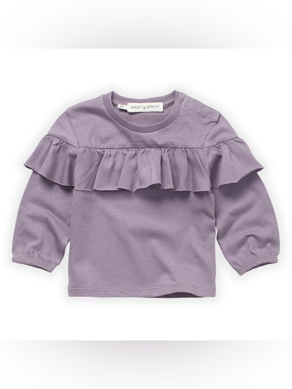 Sproet & Sprout Lavender Ruffle Long-Sleeve Top - Size 3 months